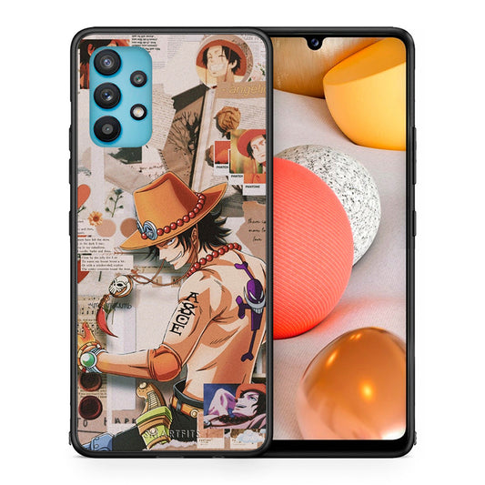 Θήκη Samsung Galaxy A32 5G  Anime Collage από τη Smartfits με σχέδιο στο πίσω μέρος και μαύρο περίβλημα | Samsung Galaxy A32 5G  Anime Collage case with colorful back and black bezels