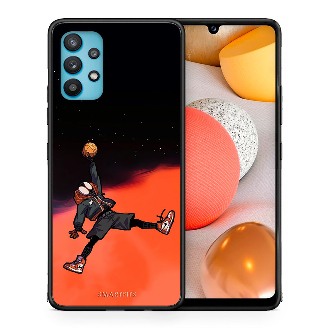 Θήκη Samsung Galaxy A32 5G  Basketball Hero από τη Smartfits με σχέδιο στο πίσω μέρος και μαύρο περίβλημα | Samsung Galaxy A32 5G  Basketball Hero case with colorful back and black bezels