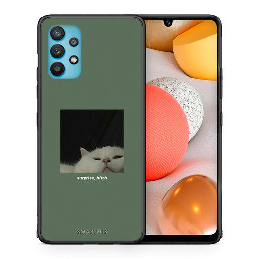 Θήκη Samsung Galaxy A32 5G  Bitch Surprise από τη Smartfits με σχέδιο στο πίσω μέρος και μαύρο περίβλημα | Samsung Galaxy A32 5G  Bitch Surprise case with colorful back and black bezels