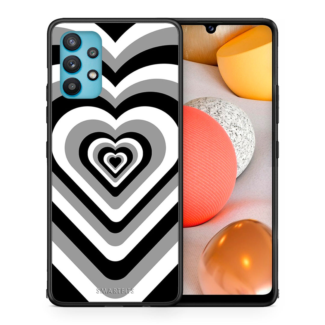 Θήκη Samsung Galaxy A32 5G  Black Hearts από τη Smartfits με σχέδιο στο πίσω μέρος και μαύρο περίβλημα | Samsung Galaxy A32 5G  Black Hearts case with colorful back and black bezels