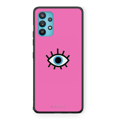 Samsung Galaxy A32 5G  Blue Eye Pink θήκη από τη Smartfits με σχέδιο στο πίσω μέρος και μαύρο περίβλημα | Smartphone case with colorful back and black bezels by Smartfits