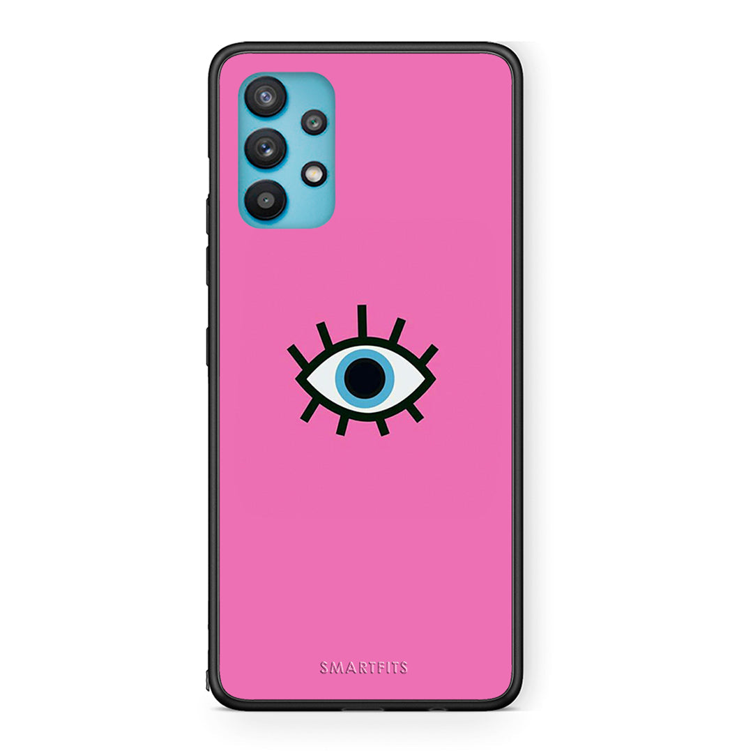 Samsung Galaxy A32 5G  Blue Eye Pink θήκη από τη Smartfits με σχέδιο στο πίσω μέρος και μαύρο περίβλημα | Smartphone case with colorful back and black bezels by Smartfits