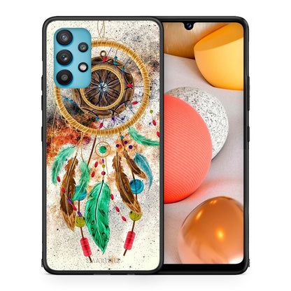 Θήκη Samsung Galaxy A32 5G  DreamCatcher Boho από τη Smartfits με σχέδιο στο πίσω μέρος και μαύρο περίβλημα | Samsung Galaxy A32 5G  DreamCatcher Boho case with colorful back and black bezels
