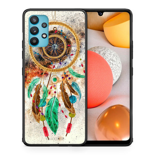 Θήκη Samsung Galaxy A32 5G  DreamCatcher Boho από τη Smartfits με σχέδιο στο πίσω μέρος και μαύρο περίβλημα | Samsung Galaxy A32 5G  DreamCatcher Boho case with colorful back and black bezels