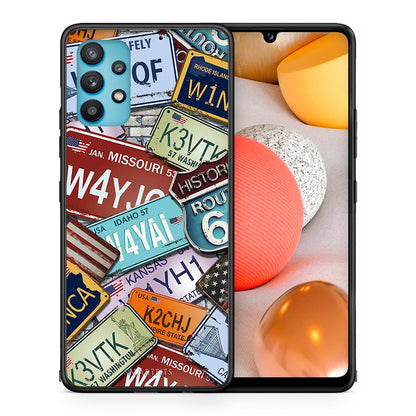 Θήκη Samsung Galaxy A32 5G  Car Plates από τη Smartfits με σχέδιο στο πίσω μέρος και μαύρο περίβλημα | Samsung Galaxy A32 5G  Car Plates case with colorful back and black bezels