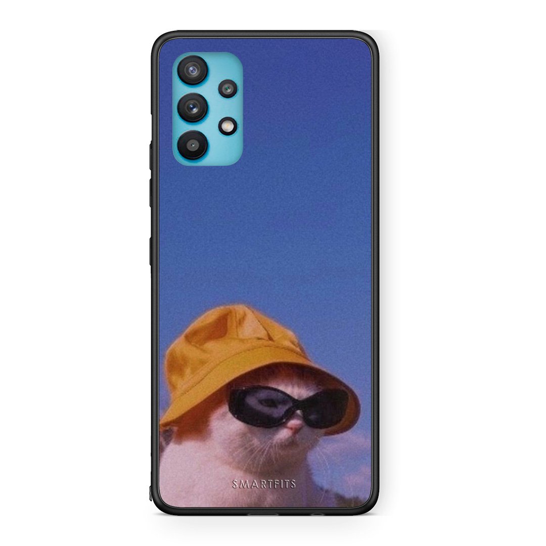 Samsung Galaxy A32 5G  Cat Diva θήκη από τη Smartfits με σχέδιο στο πίσω μέρος και μαύρο περίβλημα | Smartphone case with colorful back and black bezels by Smartfits