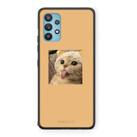 Thumbnail for Samsung Galaxy A32 5G  Cat Tongue θήκη από τη Smartfits με σχέδιο στο πίσω μέρος και μαύρο περίβλημα | Smartphone case with colorful back and black bezels by Smartfits