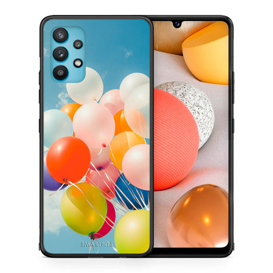 Θήκη Samsung Galaxy A32 5G  Colorful Balloons από τη Smartfits με σχέδιο στο πίσω μέρος και μαύρο περίβλημα | Samsung Galaxy A32 5G  Colorful Balloons case with colorful back and black bezels