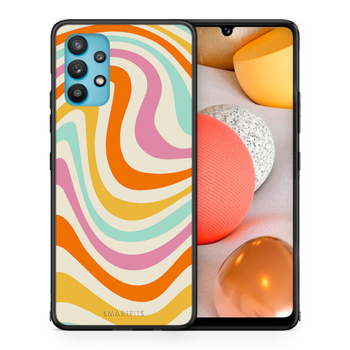 Θήκη Samsung Galaxy A32 5G  Colourful Waves από τη Smartfits με σχέδιο στο πίσω μέρος και μαύρο περίβλημα | Samsung Galaxy A32 5G  Colourful Waves case with colorful back and black bezels