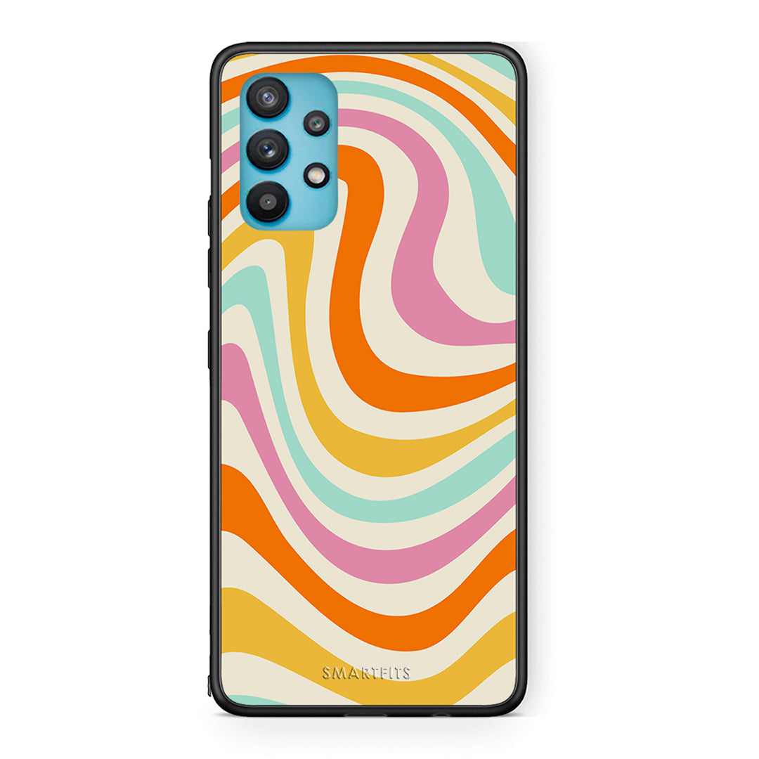Samsung Galaxy A32 5G  Colourful Waves θήκη από τη Smartfits με σχέδιο στο πίσω μέρος και μαύρο περίβλημα | Smartphone case with colorful back and black bezels by Smartfits