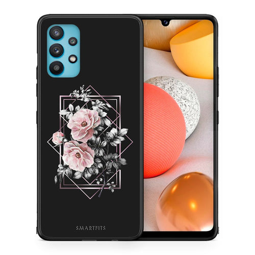 Θήκη Samsung Galaxy A32 5G  Frame Flower από τη Smartfits με σχέδιο στο πίσω μέρος και μαύρο περίβλημα | Samsung Galaxy A32 5G  Frame Flower case with colorful back and black bezels