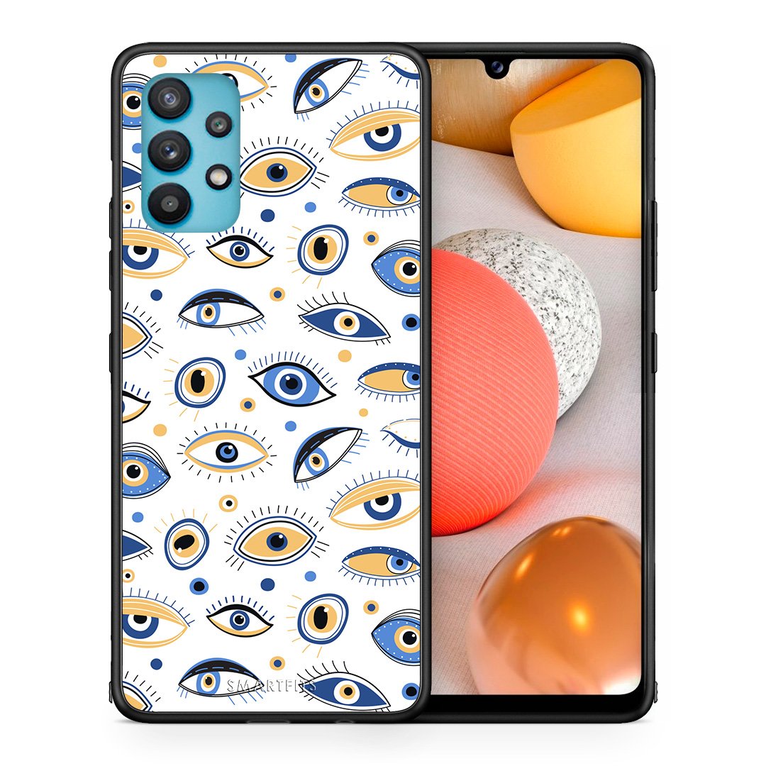 Θήκη Samsung Galaxy A32 5G  Ftou Ftou από τη Smartfits με σχέδιο στο πίσω μέρος και μαύρο περίβλημα | Samsung Galaxy A32 5G  Ftou Ftou case with colorful back and black bezels