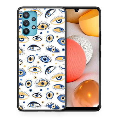 Θήκη Samsung Galaxy A32 5G  Ftou Ftou από τη Smartfits με σχέδιο στο πίσω μέρος και μαύρο περίβλημα | Samsung Galaxy A32 5G  Ftou Ftou case with colorful back and black bezels