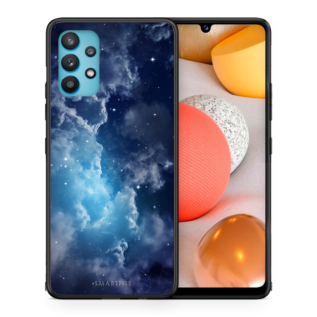 Θήκη Samsung Galaxy A32 5G  Blue Sky Galaxy από τη Smartfits με σχέδιο στο πίσω μέρος και μαύρο περίβλημα | Samsung Galaxy A32 5G  Blue Sky Galaxy case with colorful back and black bezels