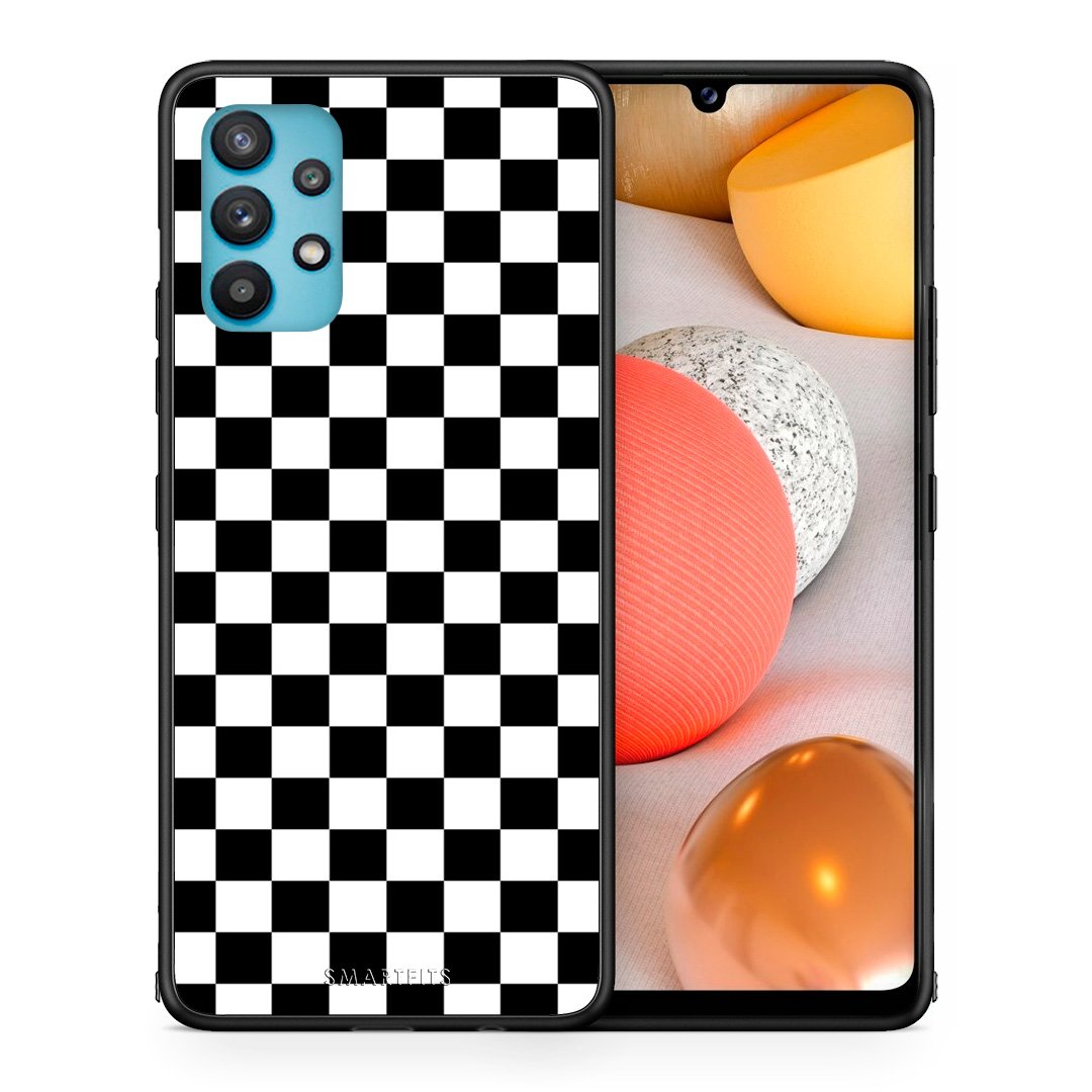 Θήκη Samsung Galaxy A32 5G  Squares Geometric από τη Smartfits με σχέδιο στο πίσω μέρος και μαύρο περίβλημα | Samsung Galaxy A32 5G  Squares Geometric case with colorful back and black bezels