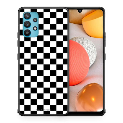 Θήκη Samsung Galaxy A32 5G  Squares Geometric από τη Smartfits με σχέδιο στο πίσω μέρος και μαύρο περίβλημα | Samsung Galaxy A32 5G  Squares Geometric case with colorful back and black bezels