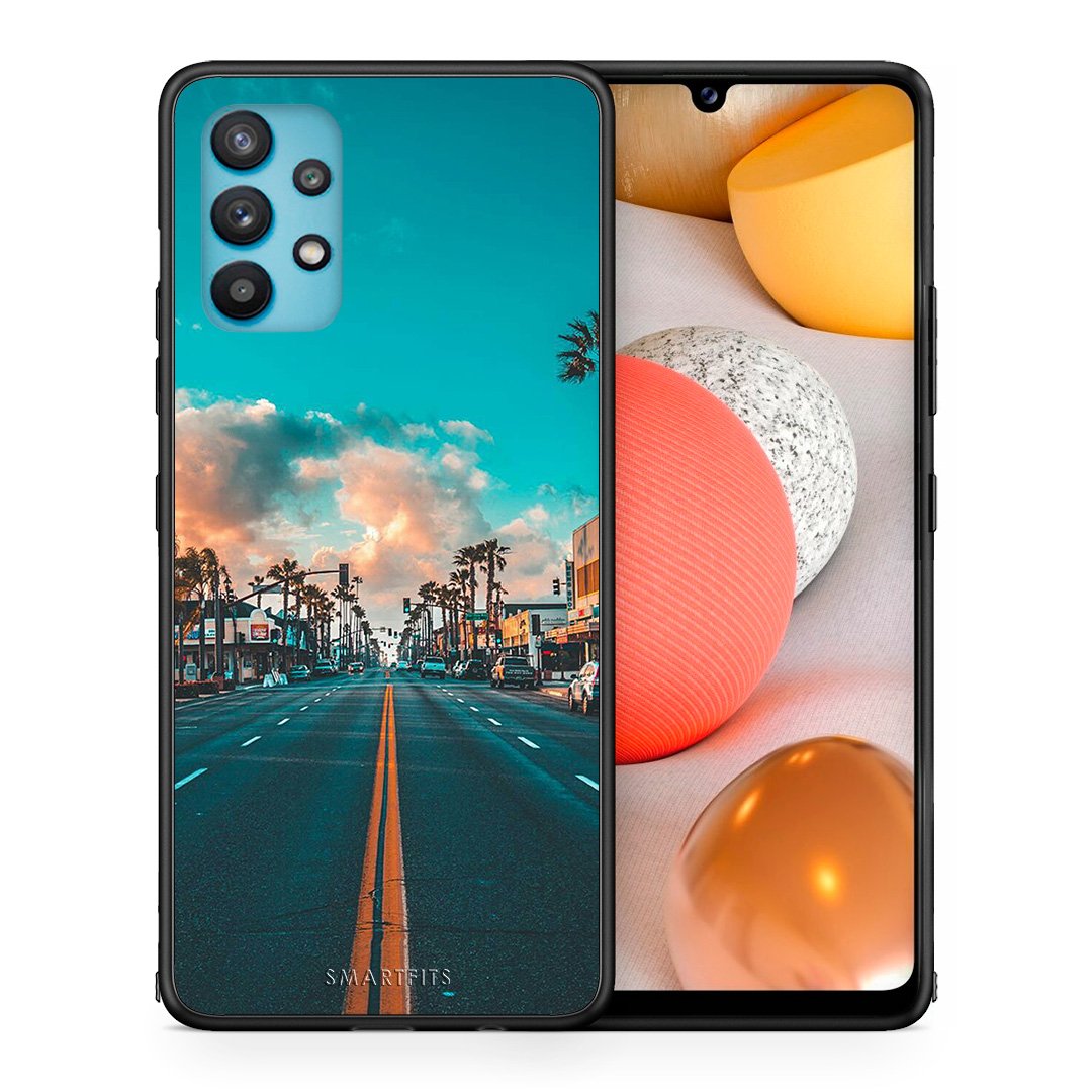 Θήκη Samsung Galaxy A32 5G  City Landscape από τη Smartfits με σχέδιο στο πίσω μέρος και μαύρο περίβλημα | Samsung Galaxy A32 5G  City Landscape case with colorful back and black bezels