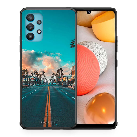 Θήκη Samsung Galaxy A32 5G  City Landscape από τη Smartfits με σχέδιο στο πίσω μέρος και μαύρο περίβλημα | Samsung Galaxy A32 5G  City Landscape case with colorful back and black bezels