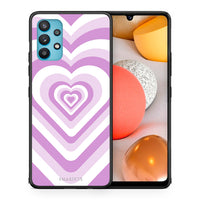 Thumbnail for Θήκη Samsung Galaxy A32 5G  Lilac Hearts από τη Smartfits με σχέδιο στο πίσω μέρος και μαύρο περίβλημα | Samsung Galaxy A32 5G  Lilac Hearts case with colorful back and black bezels