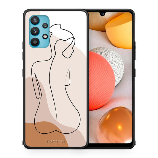 Θήκη Samsung Galaxy A32 5G  LineArt Woman από τη Smartfits με σχέδιο στο πίσω μέρος και μαύρο περίβλημα | Samsung Galaxy A32 5G  LineArt Woman case with colorful back and black bezels
