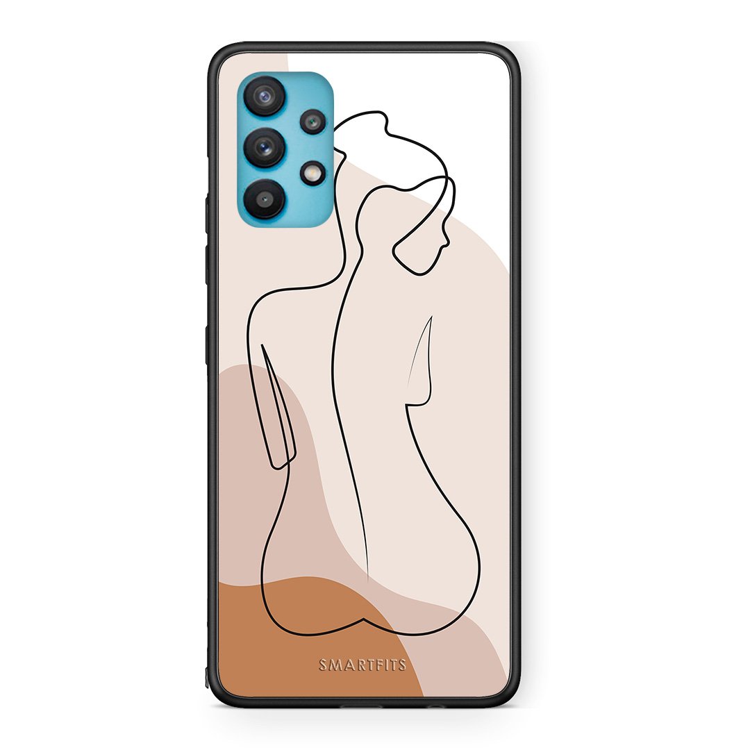 Samsung Galaxy A32 5G  LineArt Woman θήκη από τη Smartfits με σχέδιο στο πίσω μέρος και μαύρο περίβλημα | Smartphone case with colorful back and black bezels by Smartfits
