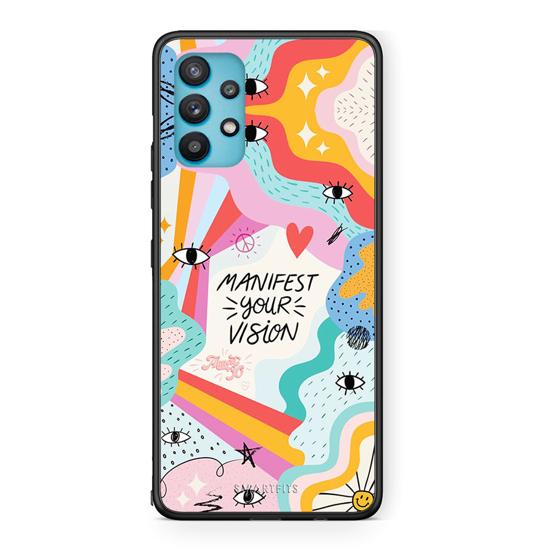 Samsung Galaxy A32 5G  Manifest Your Vision θήκη από τη Smartfits με σχέδιο στο πίσω μέρος και μαύρο περίβλημα | Smartphone case with colorful back and black bezels by Smartfits