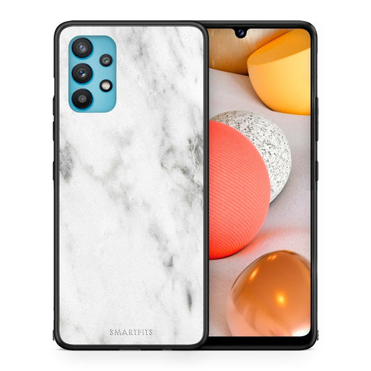 Θήκη Samsung Galaxy A32 5G  White Marble από τη Smartfits με σχέδιο στο πίσω μέρος και μαύρο περίβλημα | Samsung Galaxy A32 5G  White Marble case with colorful back and black bezels