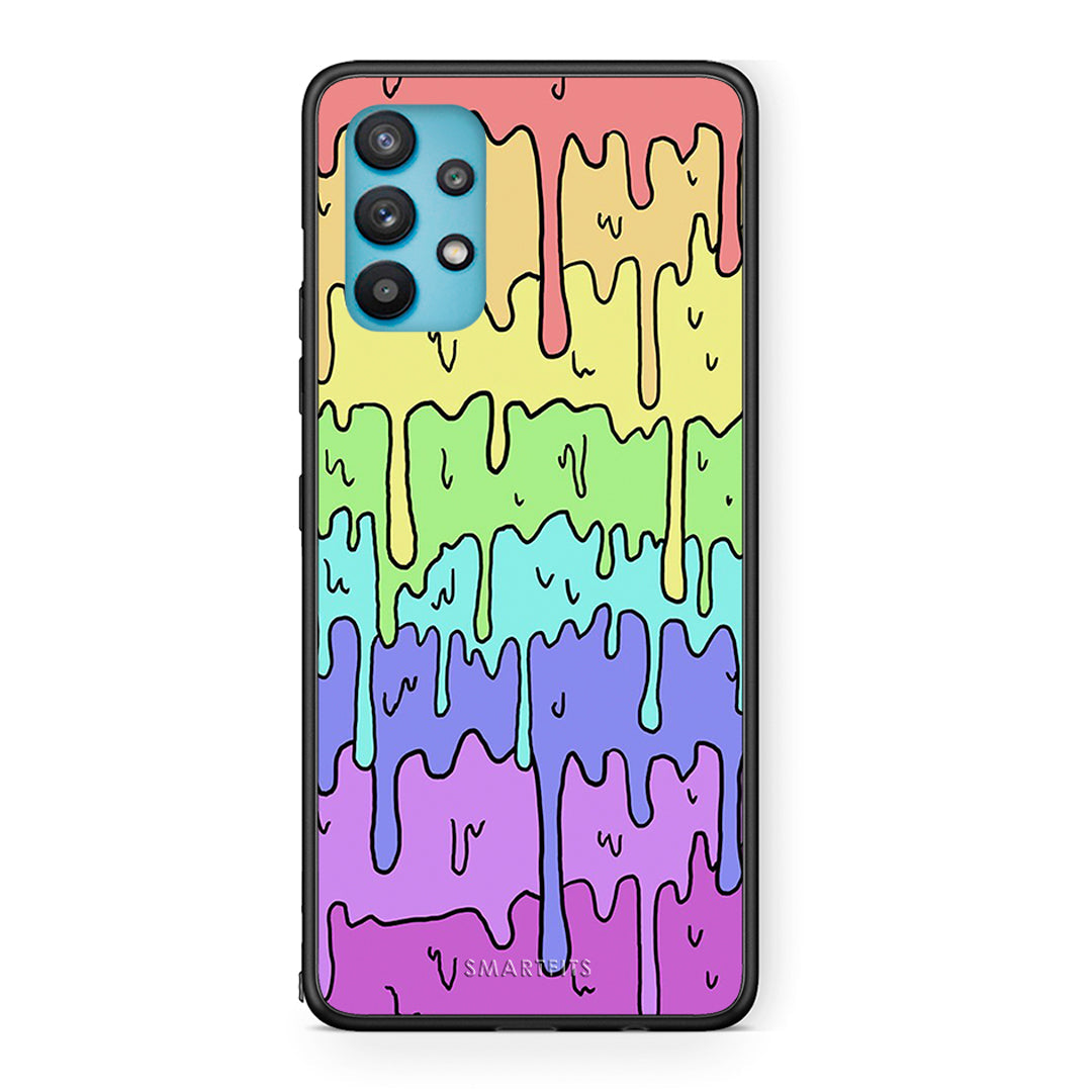 Samsung Galaxy A32 5G  Melting Rainbow θήκη από τη Smartfits με σχέδιο στο πίσω μέρος και μαύρο περίβλημα | Smartphone case with colorful back and black bezels by Smartfits
