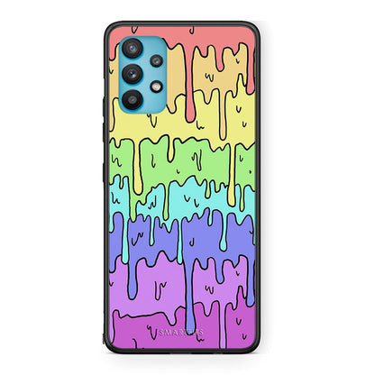 Samsung Galaxy A32 5G  Melting Rainbow θήκη από τη Smartfits με σχέδιο στο πίσω μέρος και μαύρο περίβλημα | Smartphone case with colorful back and black bezels by Smartfits