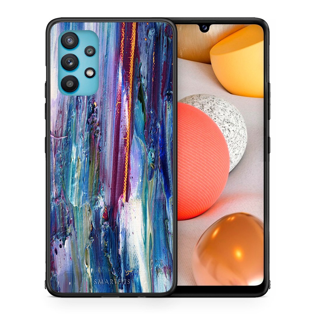 Θήκη Samsung Galaxy A32 5G  Winter Paint από τη Smartfits με σχέδιο στο πίσω μέρος και μαύρο περίβλημα | Samsung Galaxy A32 5G  Winter Paint case with colorful back and black bezels