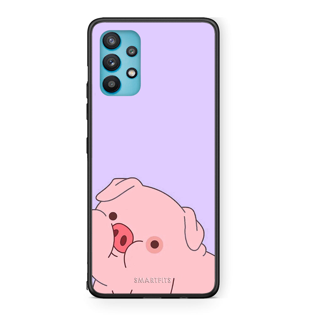 Samsung Galaxy A32 5G Pig Love 2 Θήκη Αγίου Βαλεντίνου από τη Smartfits με σχέδιο στο πίσω μέρος και μαύρο περίβλημα | Smartphone case with colorful back and black bezels by Smartfits