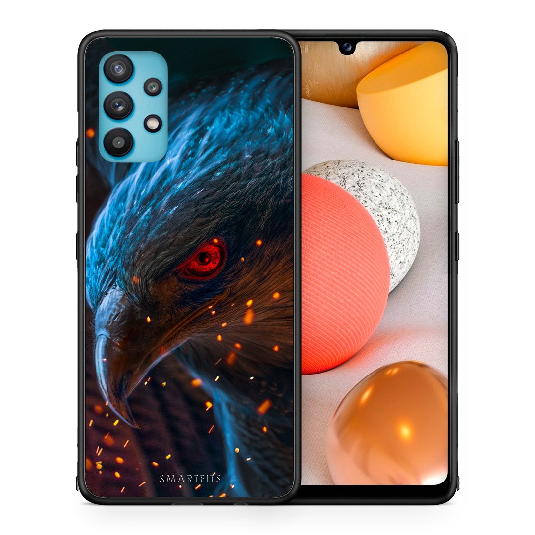 Θήκη Samsung Galaxy A32 5G  Eagle PopArt από τη Smartfits με σχέδιο στο πίσω μέρος και μαύρο περίβλημα | Samsung Galaxy A32 5G  Eagle PopArt case with colorful back and black bezels