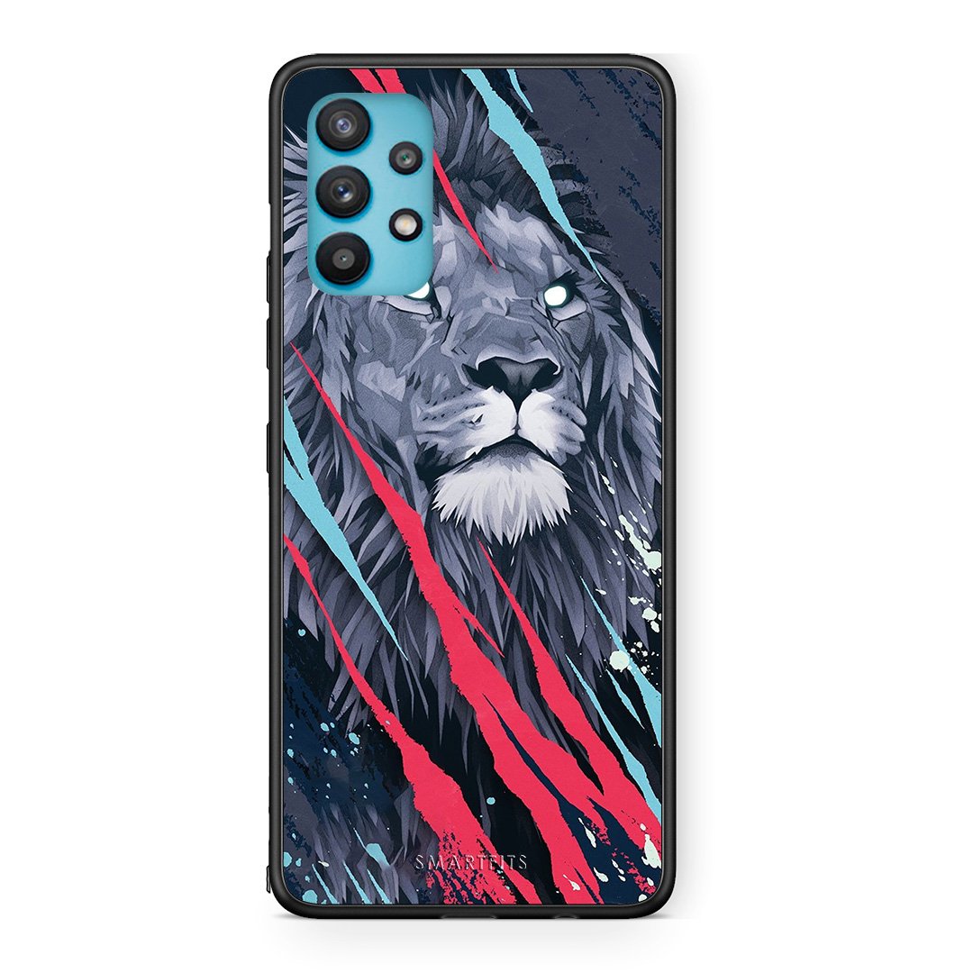 4 - Samsung Galaxy A32 5G  Lion Designer PopArt case, cover, bumper
