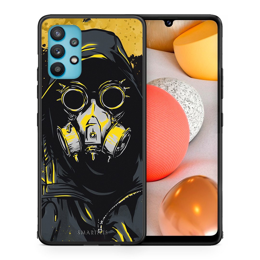 Θήκη Samsung Galaxy A32 5G  Mask PopArt από τη Smartfits με σχέδιο στο πίσω μέρος και μαύρο περίβλημα | Samsung Galaxy A32 5G  Mask PopArt case with colorful back and black bezels