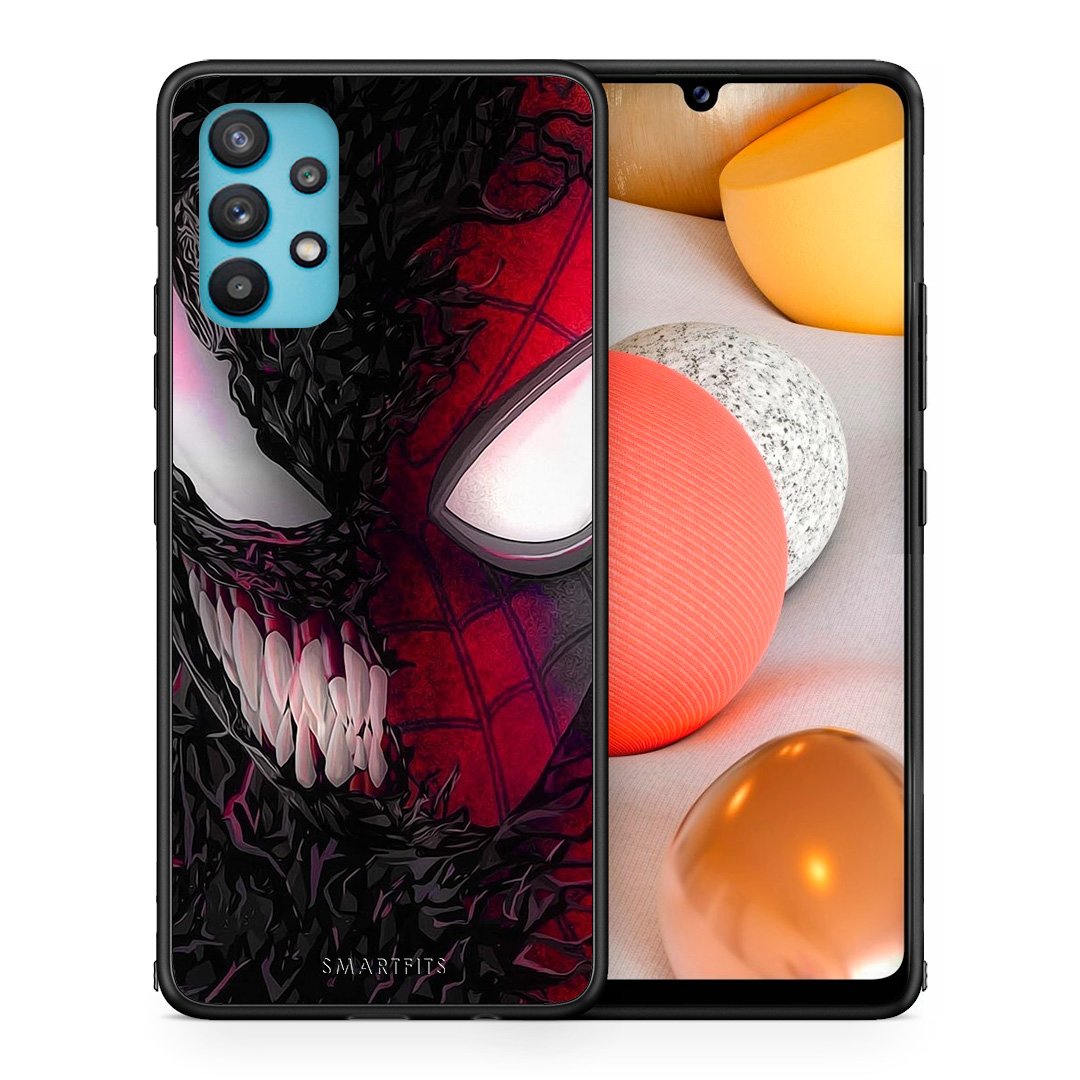 Θήκη Samsung Galaxy A32 5G  SpiderVenom PopArt από τη Smartfits με σχέδιο στο πίσω μέρος και μαύρο περίβλημα | Samsung Galaxy A32 5G  SpiderVenom PopArt case with colorful back and black bezels