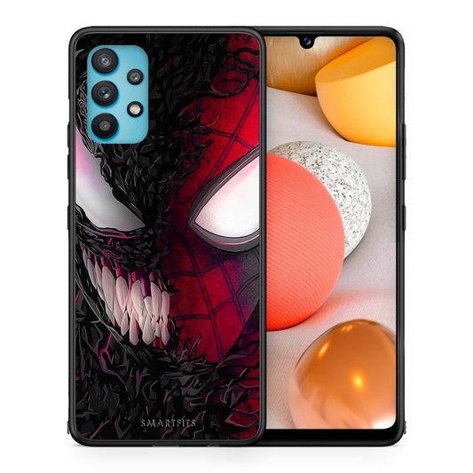 Θήκη Samsung Galaxy A32 5G  SpiderVenom PopArt από τη Smartfits με σχέδιο στο πίσω μέρος και μαύρο περίβλημα | Samsung Galaxy A32 5G  SpiderVenom PopArt case with colorful back and black bezels