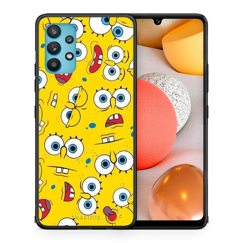 Θήκη Samsung Galaxy A32 5G  Sponge PopArt από τη Smartfits με σχέδιο στο πίσω μέρος και μαύρο περίβλημα | Samsung Galaxy A32 5G  Sponge PopArt case with colorful back and black bezels