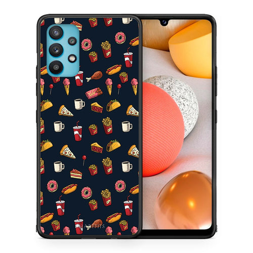 Θήκη Samsung Galaxy A32 5G  Hungry Random από τη Smartfits με σχέδιο στο πίσω μέρος και μαύρο περίβλημα | Samsung Galaxy A32 5G  Hungry Random case with colorful back and black bezels