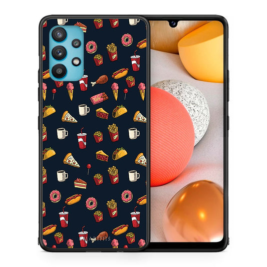 Θήκη Samsung Galaxy A32 5G  Hungry Random από τη Smartfits με σχέδιο στο πίσω μέρος και μαύρο περίβλημα | Samsung Galaxy A32 5G  Hungry Random case with colorful back and black bezels