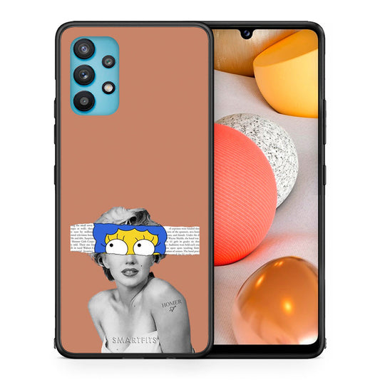 Θήκη Samsung Galaxy A32 5G  Sim Merilyn από τη Smartfits με σχέδιο στο πίσω μέρος και μαύρο περίβλημα | Samsung Galaxy A32 5G  Sim Merilyn case with colorful back and black bezels