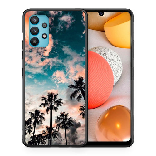 Θήκη Samsung Galaxy A32 5G  Sky Summer από τη Smartfits με σχέδιο στο πίσω μέρος και μαύρο περίβλημα | Samsung Galaxy A32 5G  Sky Summer case with colorful back and black bezels