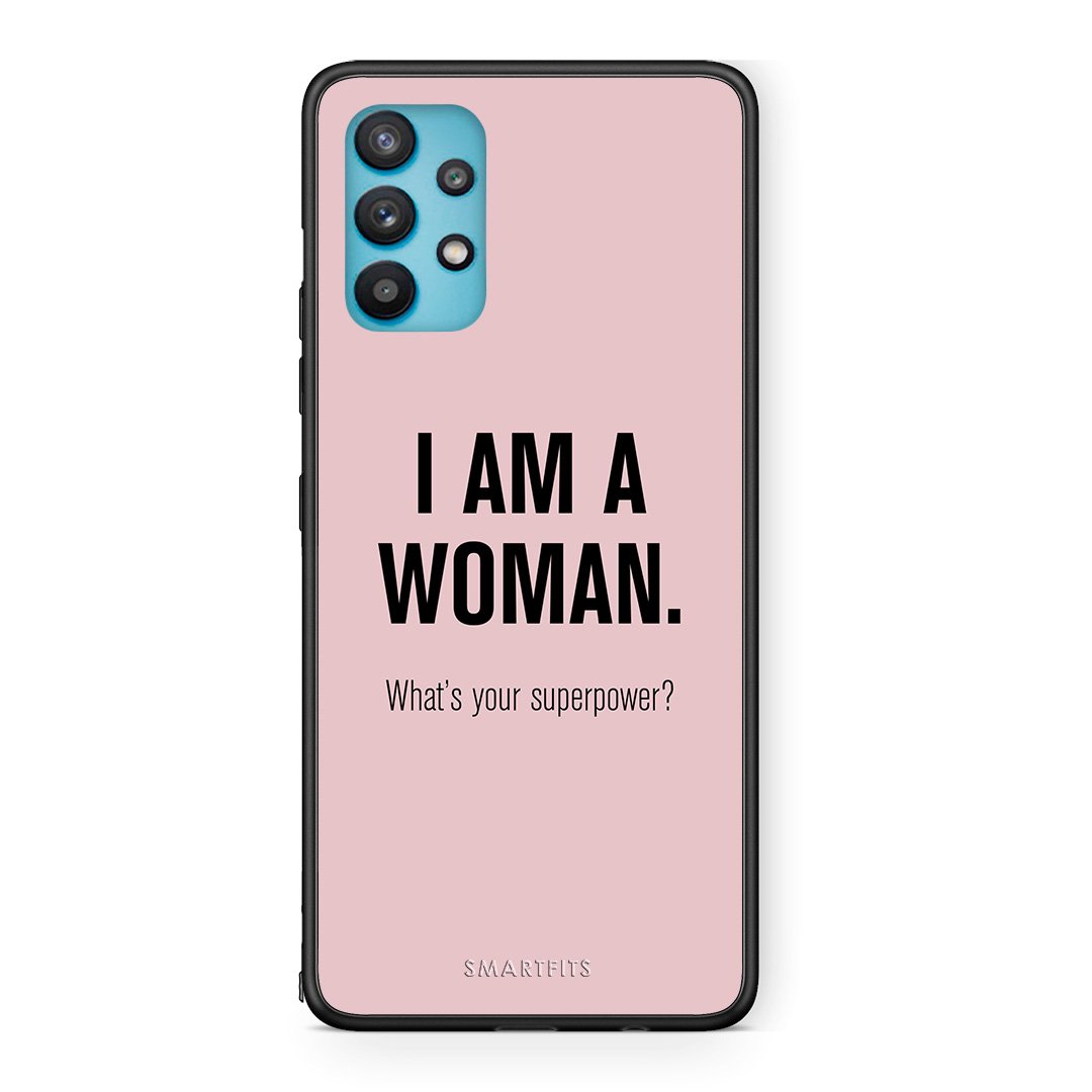 Samsung Galaxy A32 5G  Superpower Woman θήκη από τη Smartfits με σχέδιο στο πίσω μέρος και μαύρο περίβλημα | Smartphone case with colorful back and black bezels by Smartfits