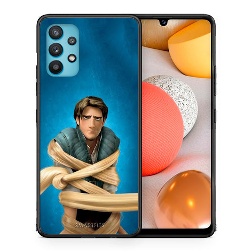 Θήκη Αγίου Βαλεντίνου Samsung Galaxy A32 5G Tangled 1 από τη Smartfits με σχέδιο στο πίσω μέρος και μαύρο περίβλημα | Samsung Galaxy A32 5G Tangled 1 case with colorful back and black bezels