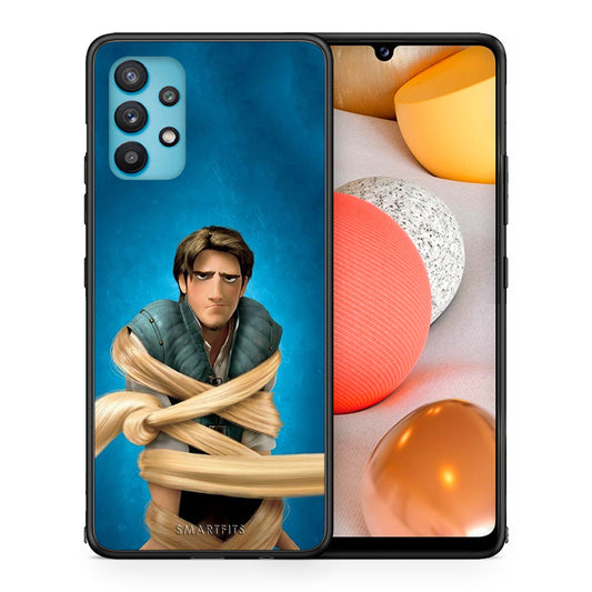 Θήκη Αγίου Βαλεντίνου Samsung Galaxy A32 5G Tangled 1 από τη Smartfits με σχέδιο στο πίσω μέρος και μαύρο περίβλημα | Samsung Galaxy A32 5G Tangled 1 case with colorful back and black bezels