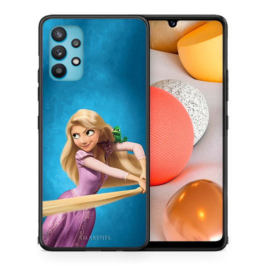 Θήκη Αγίου Βαλεντίνου Samsung Galaxy A32 5G Tangled 2 από τη Smartfits με σχέδιο στο πίσω μέρος και μαύρο περίβλημα | Samsung Galaxy A32 5G Tangled 2 case with colorful back and black bezels