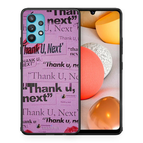 Θήκη Αγίου Βαλεντίνου Samsung Galaxy A32 5G Thank You Next από τη Smartfits με σχέδιο στο πίσω μέρος και μαύρο περίβλημα | Samsung Galaxy A32 5G Thank You Next case with colorful back and black bezels