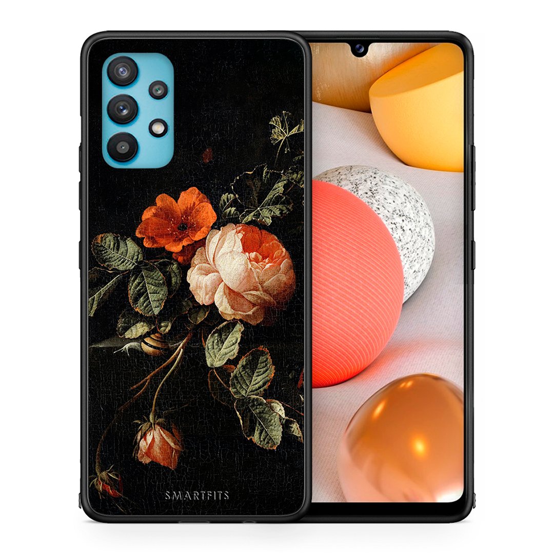 Θήκη Samsung Galaxy A32 5G  Vintage Roses από τη Smartfits με σχέδιο στο πίσω μέρος και μαύρο περίβλημα | Samsung Galaxy A32 5G  Vintage Roses case with colorful back and black bezels