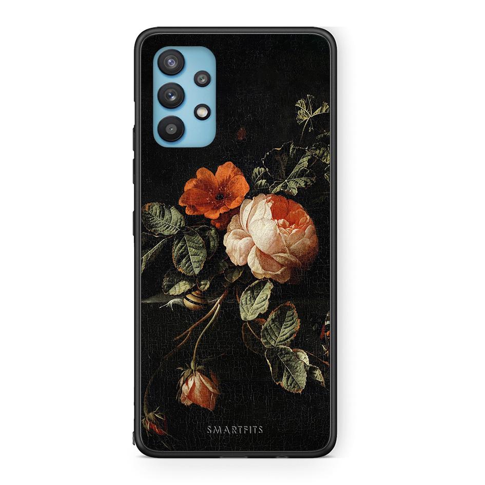 Samsung Galaxy A32 5G  Vintage Roses θήκη από τη Smartfits με σχέδιο στο πίσω μέρος και μαύρο περίβλημα | Smartphone case with colorful back and black bezels by Smartfits