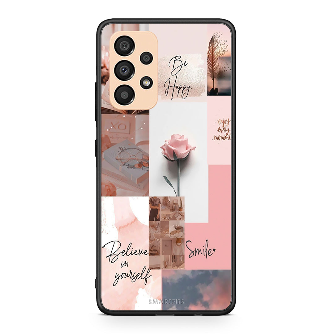 Samsung A33 5G Aesthetic Collage θήκη από τη Smartfits με σχέδιο στο πίσω μέρος και μαύρο περίβλημα | Smartphone case with colorful back and black bezels by Smartfits