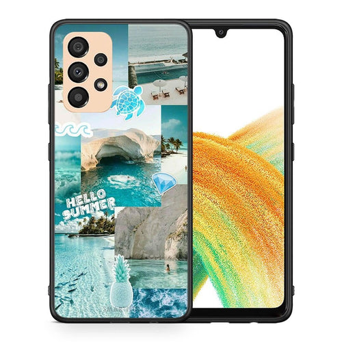 Θήκη Samsung A33 5G Aesthetic Summer από τη Smartfits με σχέδιο στο πίσω μέρος και μαύρο περίβλημα | Samsung A33 5G Aesthetic Summer case with colorful back and black bezels